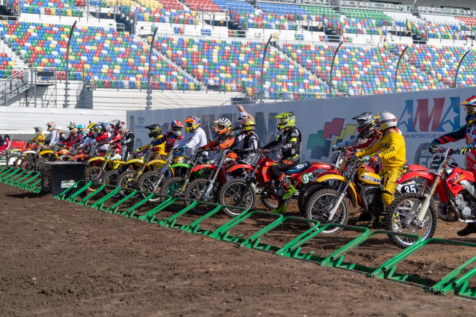 A record 225 entries filled the grids at the second annual Daytona Vintage Supercross (DVSX) at Daytona International Speedway in Daytona Beach, Florida.