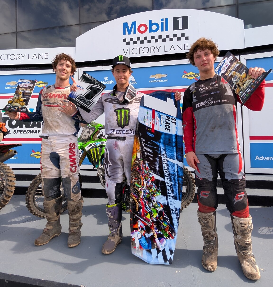 Top three in 250 A - Jordan Renfro (left), Landen Gordon (Center), Gavin Betts (Right)