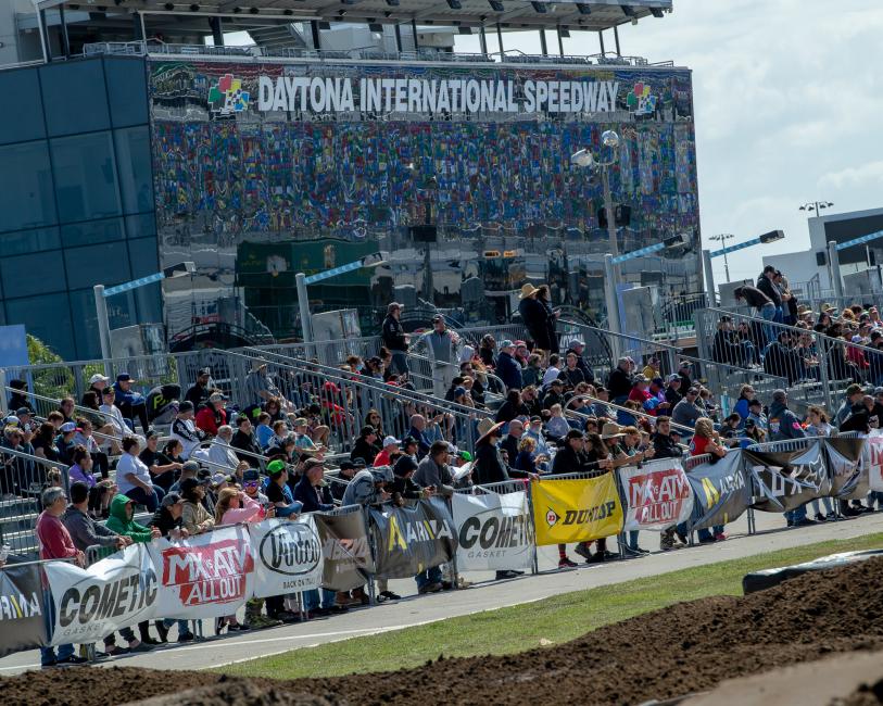 Cometic Gaskets, MX vs ATV, BOXO USA, THOR, ARMA, Fox Racing and more continue their support in Daytona. Photo: Tyler Garcia